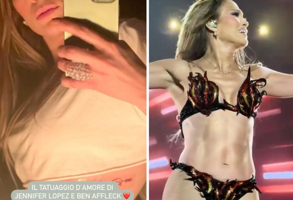 Jennifer Lopez, sparito il tatuaggio dedicato all’ex Ben Affleck