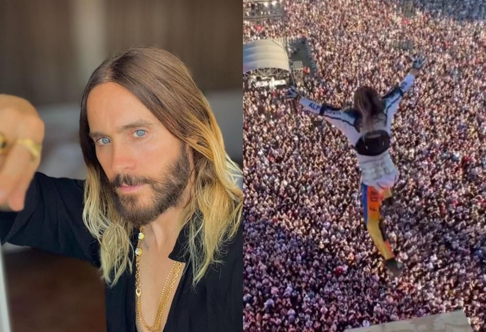 Jared Leto fa bungee jumping al concerto dei Thirty Seconds to Mars