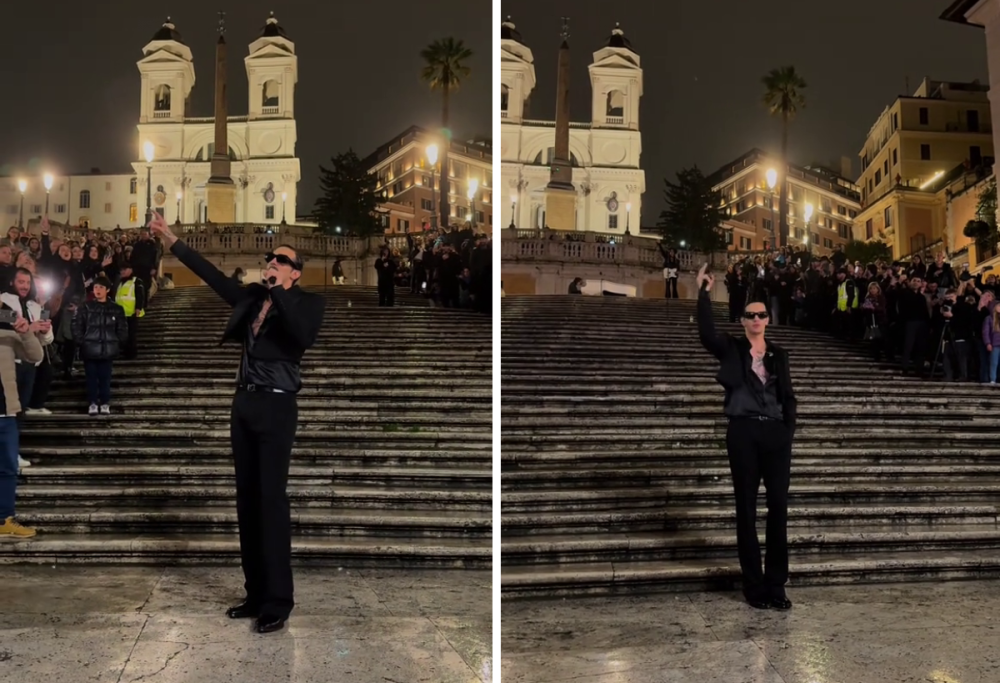 Achille Lauro, secret show a Roma in Piazza di Spagna: i video