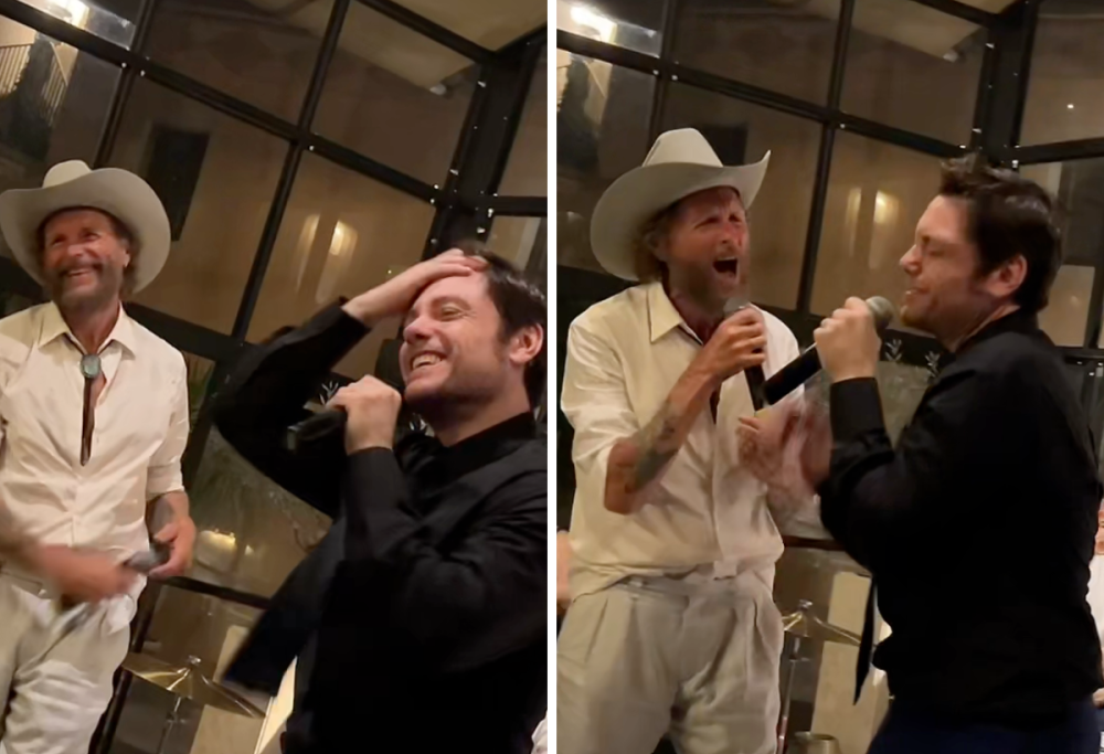 Jovanotti e Tiziano Ferro ospiti a un matrimonio a Cortona duettano