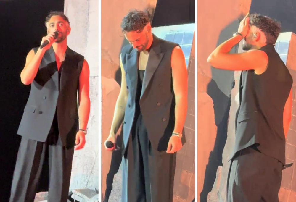 Mengoni scoppia a piangere mentre canta “Luce”, dedicata alla mamma