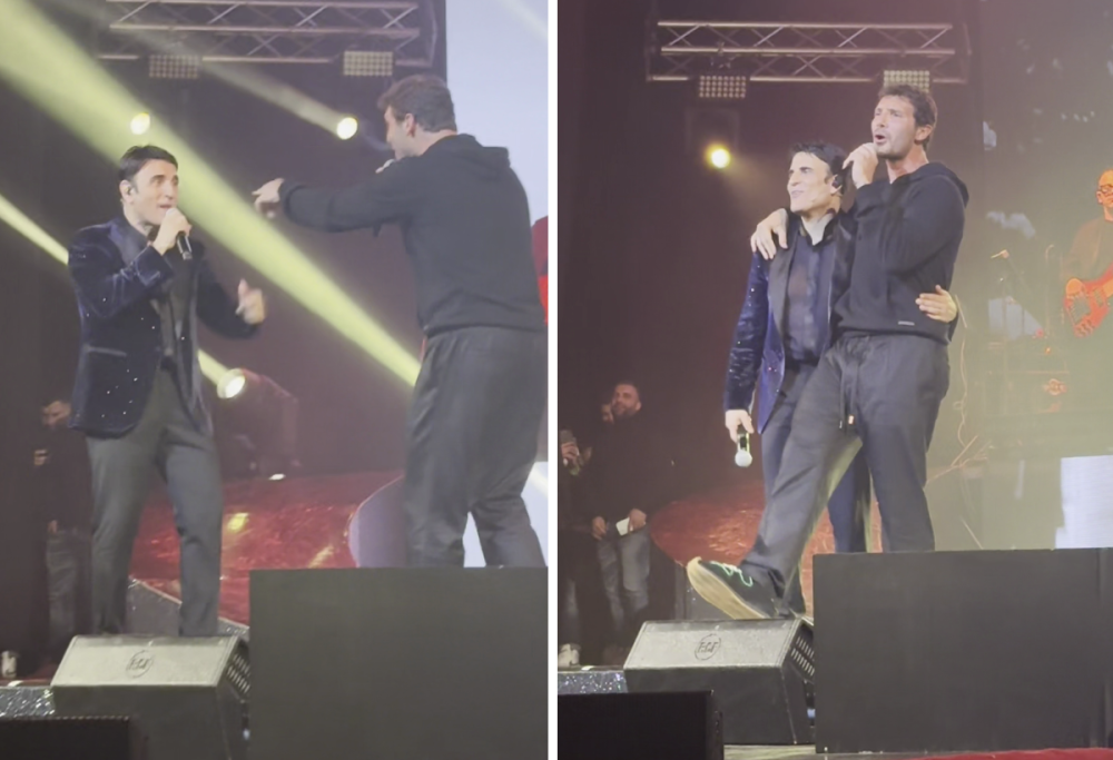 Stefano De Martino sale sul palco con Sal Da Vinci: il duetto