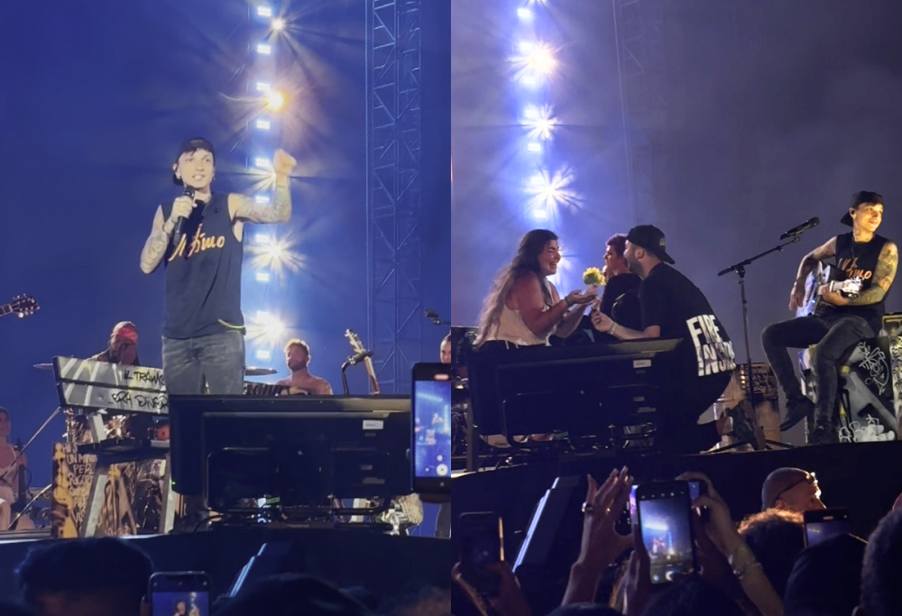 Ultimo invita due ragazzi sul palco per una proposta di matrimonio