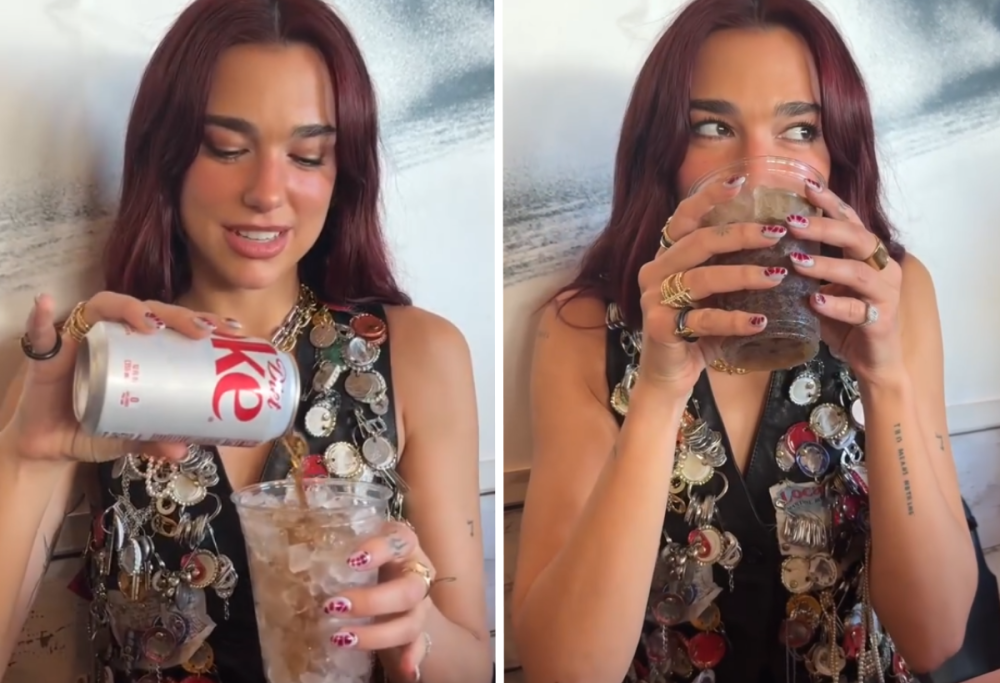 Dua Lipa, il drink virale: Diet Coke, succo di cetriolini e jalapeños