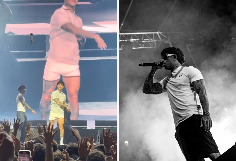 Tony Effe si spoglia e lancia i suoi calzini al concerto di Roma