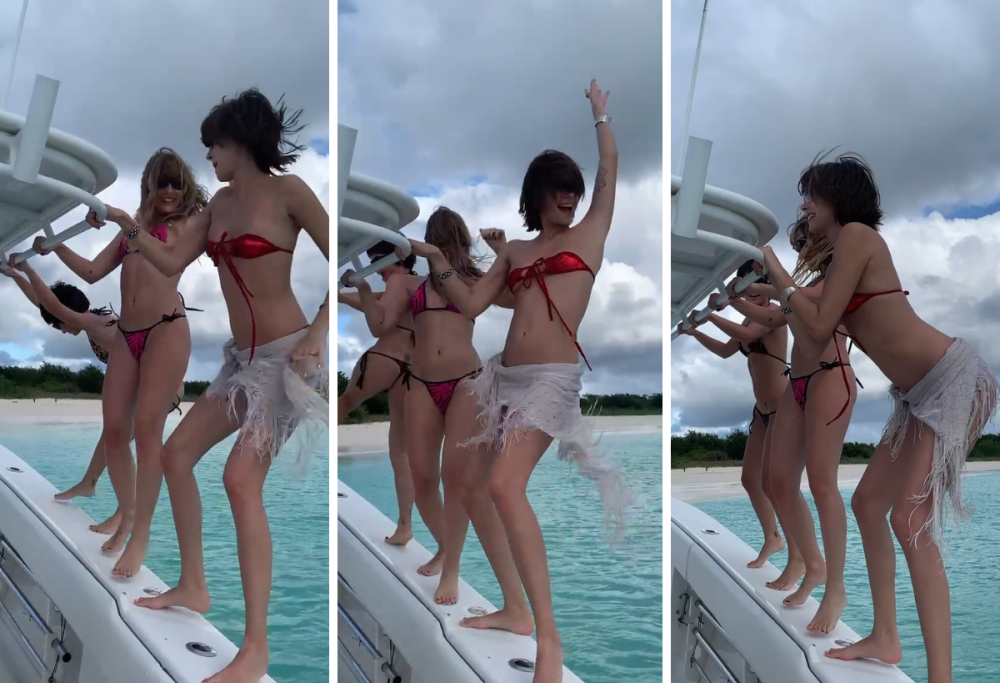 Victoria De Angelis e Luna Passos: baci appassionati ai Caraibi