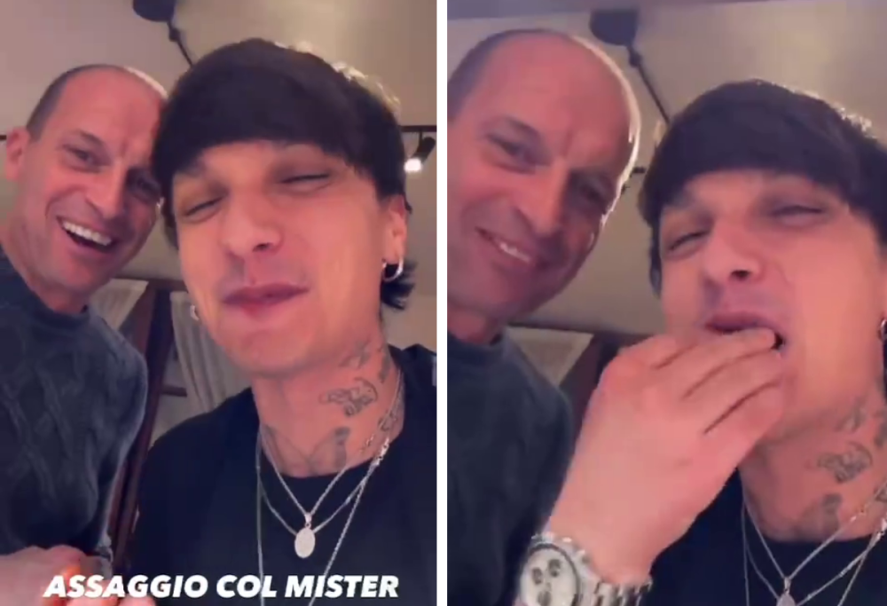 Max Allegri e Ultimo insieme in cucina: il video fa impazzire i fan