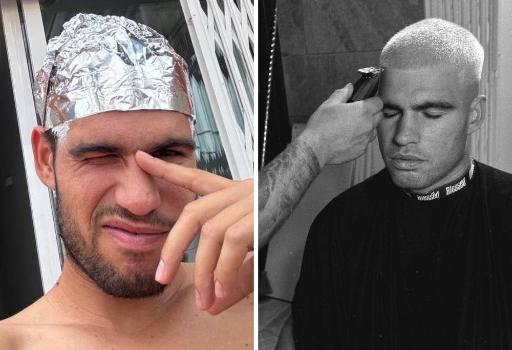 Carlos Alcaraz cambia ancora look: ora ha i capelli biondo platino