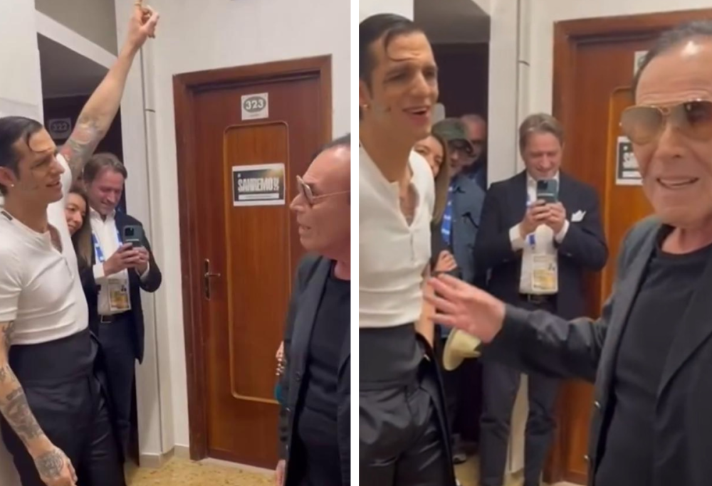 Sanremo, il duetto improvvisato di Lauro e Venditti nel backstage