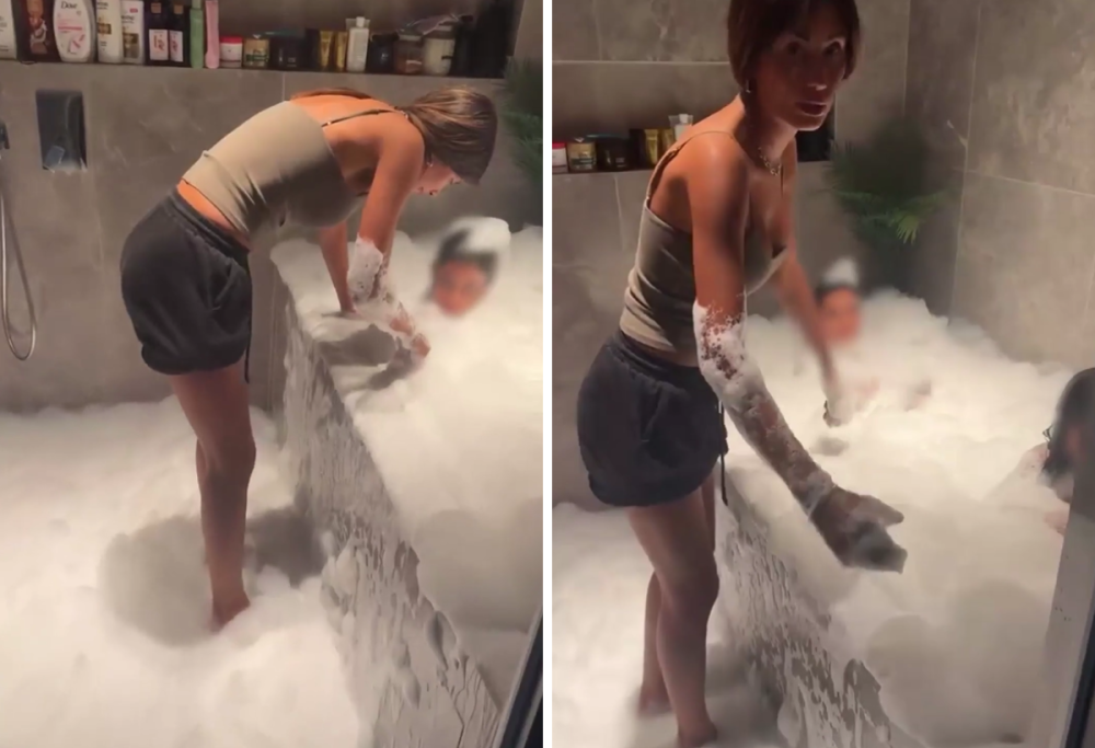 Alessandro Matri e Federica Nargi, bagno invaso dalla schiuma