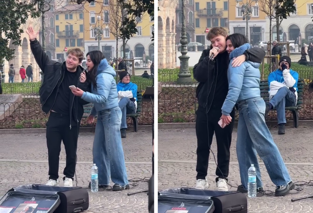 Verona, Alfa duetta con una cantante di strada: il video è virale
