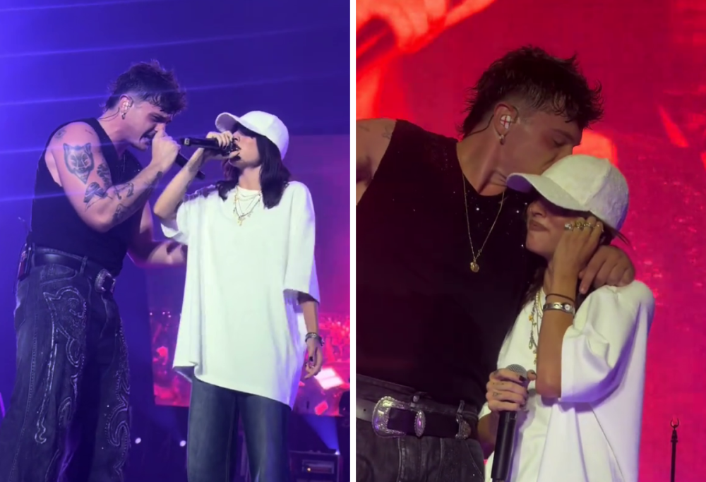 Angelina Mango torna a cantare dal vivo durante il concerto di Olly