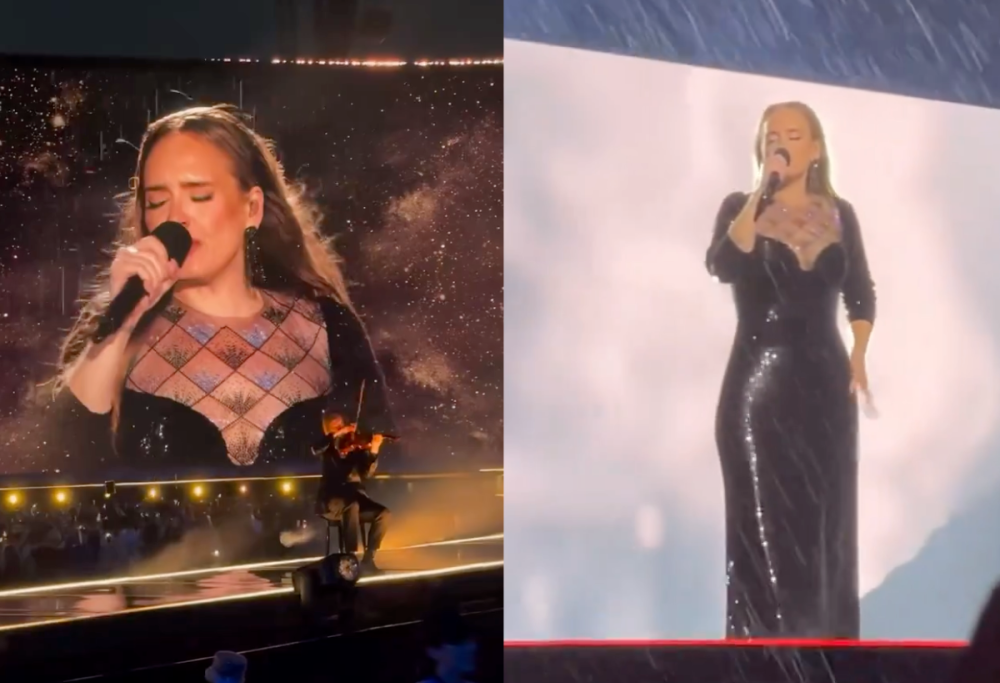 Adele canta sotto il diluvio: il video impazza sui social