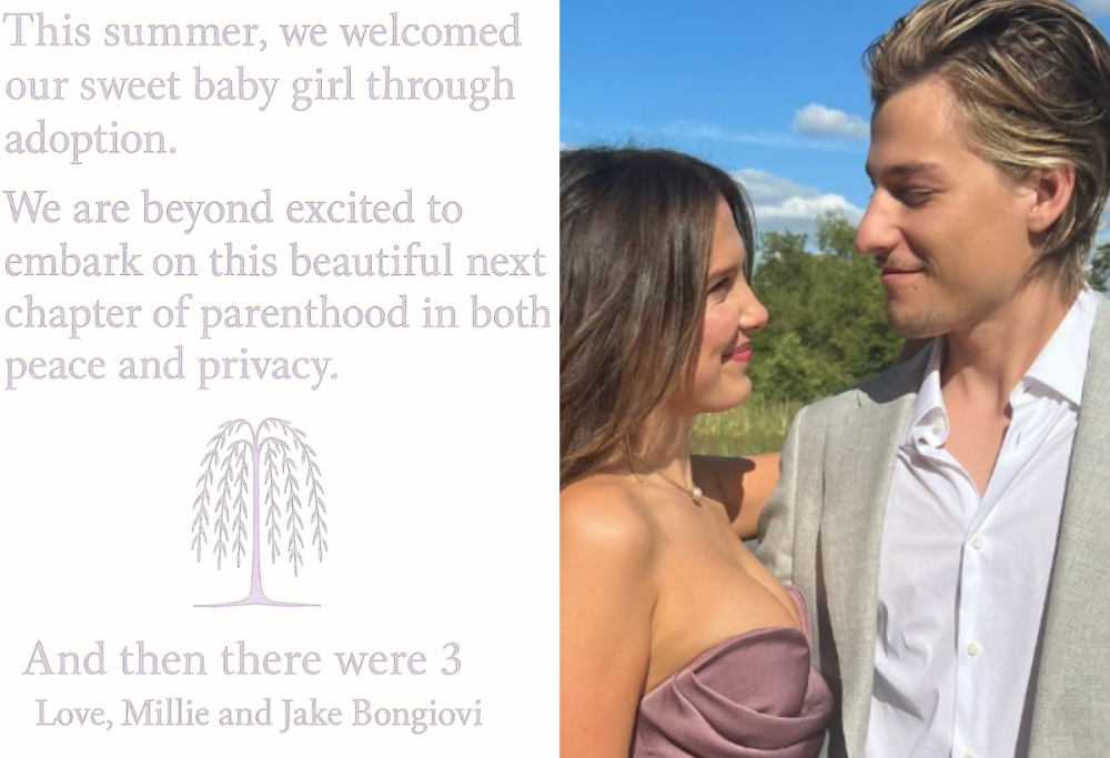Millie Bobby Brown e Jake Bongiovi hanno adottato una bambina
