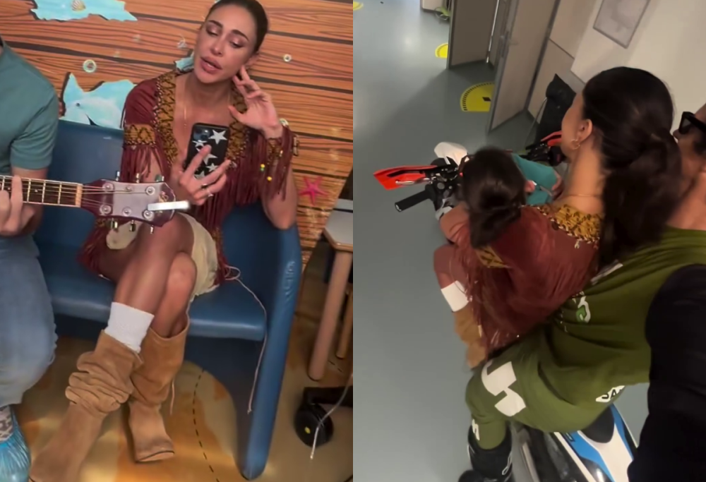 Belen si veste da Pocahontas per i bambini dell’ospedale Gaslini