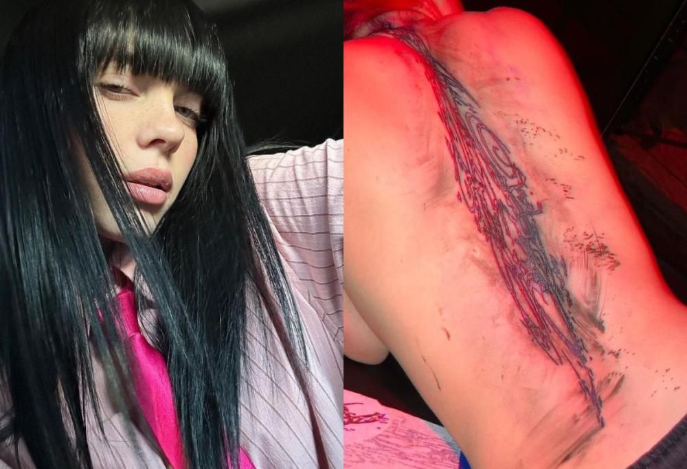 Billie Eilish, virale le foto dell’enorme tatuaggio sulla schiena