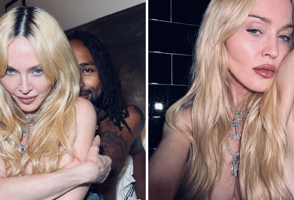 Madonna posta una foto in topless: dietro di lei un uomo misterioso