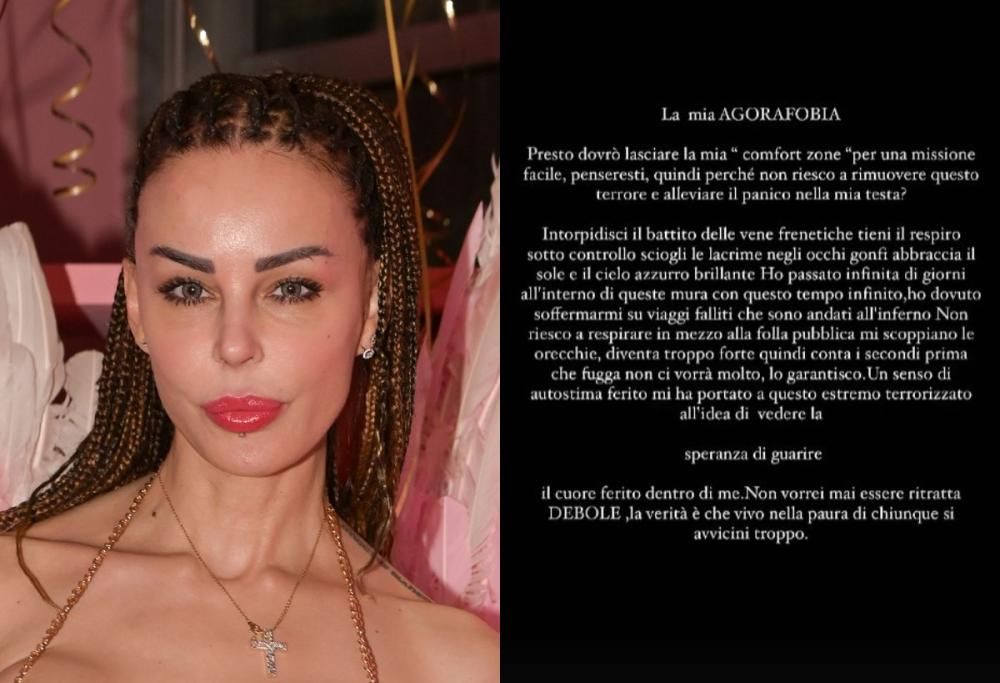 Nina Moric, la confessione choc sui social: “Soffro di agorafobia”