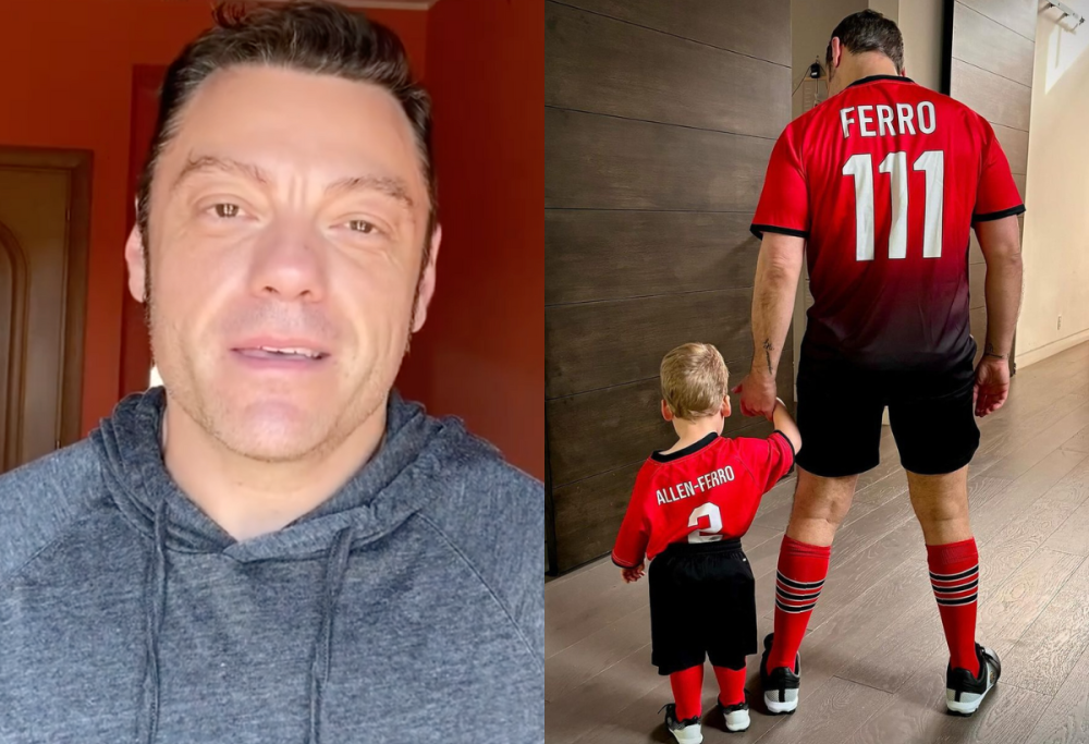 Tiziano Ferro diventa calciatore insieme al figlio Andres: foto