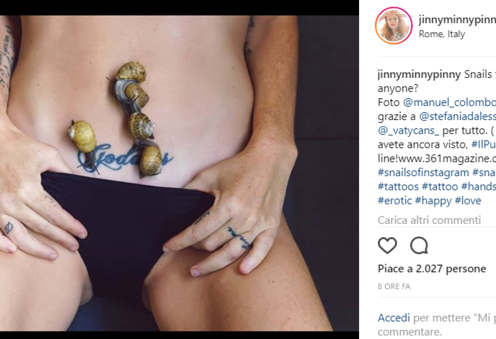 Jane Alexander: foto super hot con… le lumache!