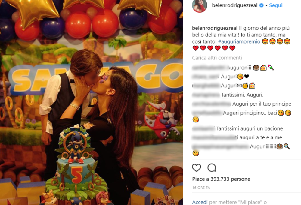 Belen bacia in bocca il piccolo Santiago e viene criticata: “Non si baciano sulla bocca i figli”