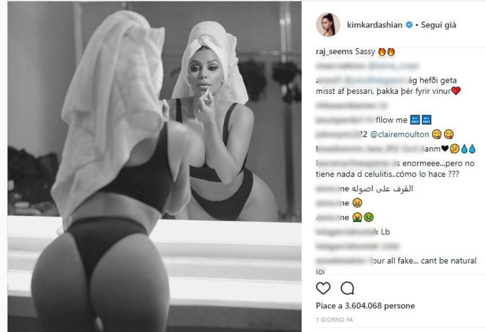 Kim Kardashian: la foto del suo lato B fa il boom di like su Instagram