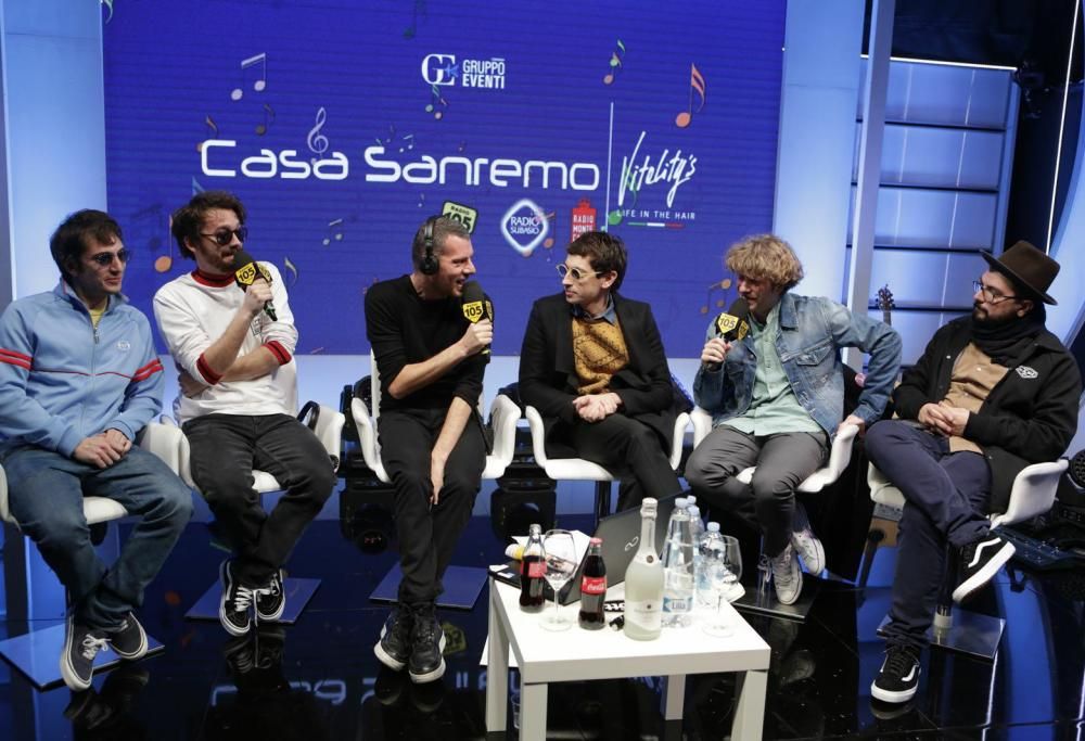 Sanremo 2018, Lo Stato Sociale a Casa Sanremo con Max Brigante, le foto