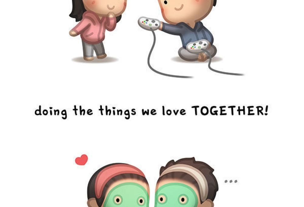 Le vignette del marito timido per dire “Ti Amo” alla moglie