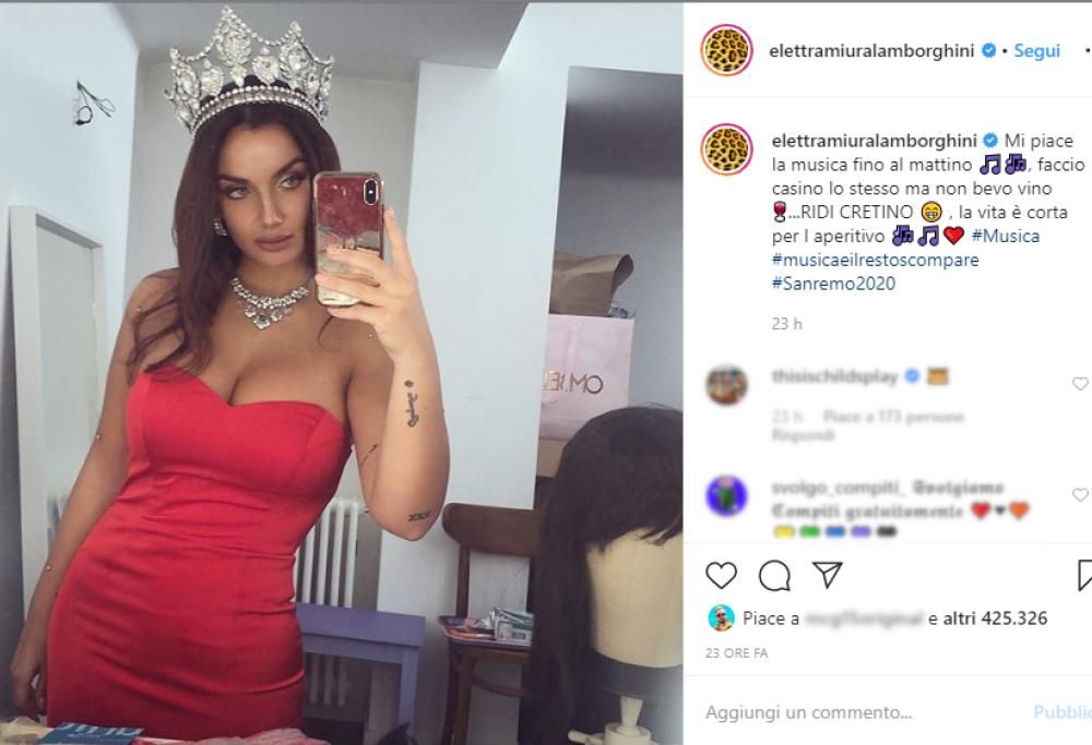 Sanremo 2020: Elettra Lamborghini domina la classifica dei trend social