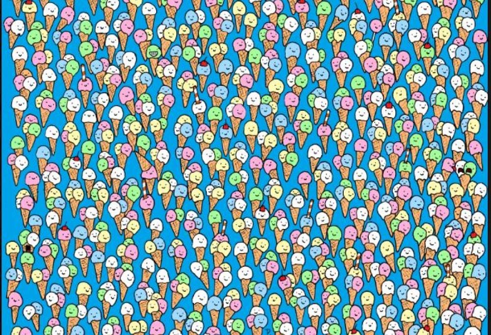 Riuscite a trovare il lecca lecca tra i coni gelato?