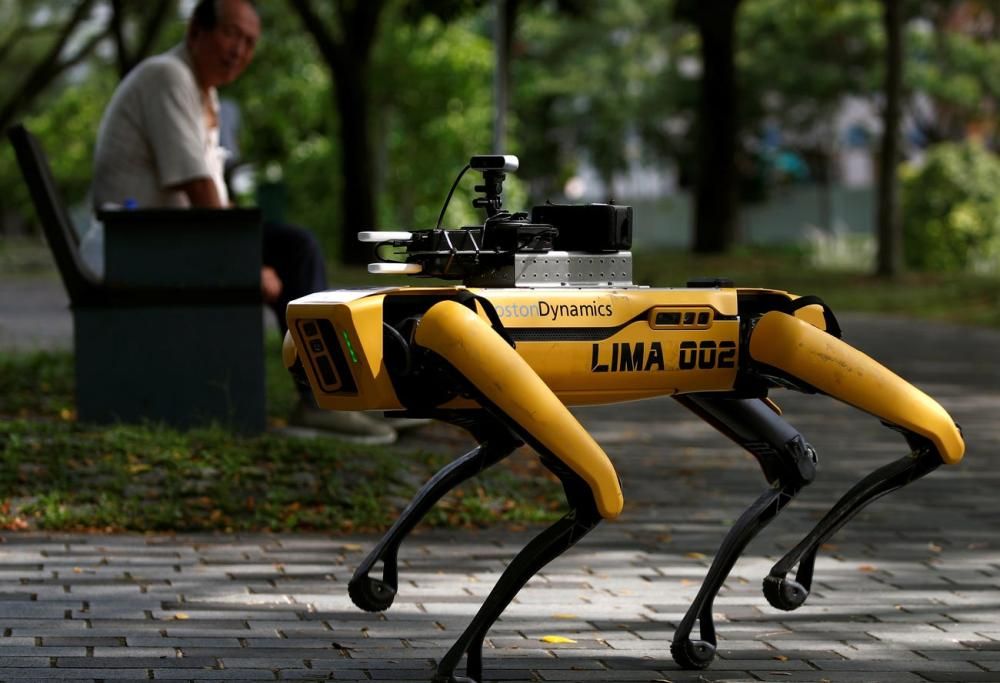Singapore: cani robot invitano la gente a mantenere le distanze sociali