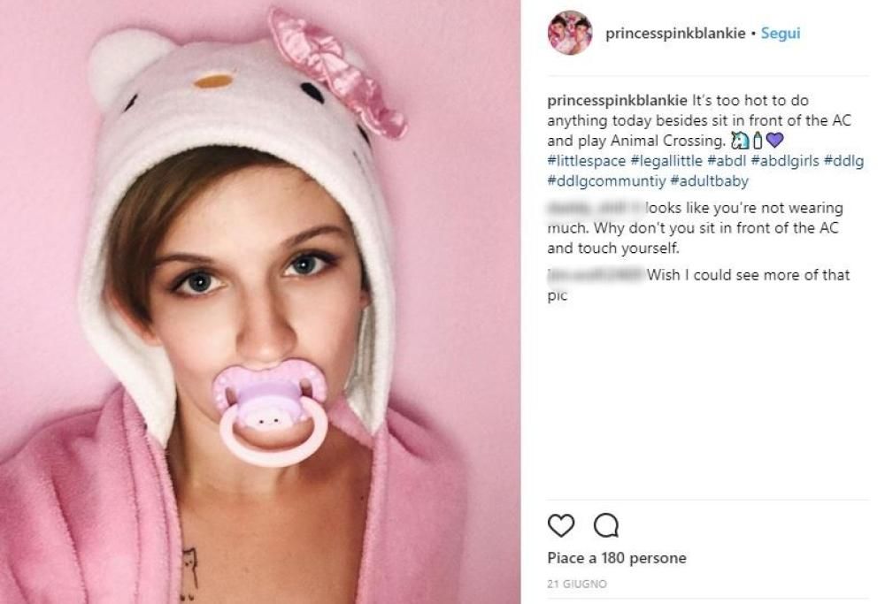 Heidi, la ragazza ventenne che ama ancora i ciucci e i biberon