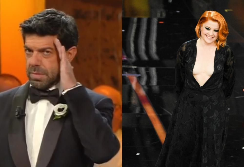 Sanremo 2018, la scollatura da paura di Noemi imbarazza Pierfrancesco Favino