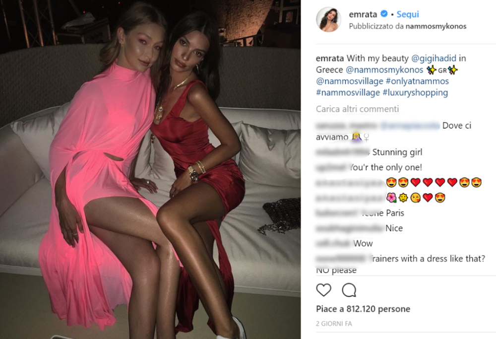 Emily Ratajkowski e Gigi Hadid super sexy a Mykonos