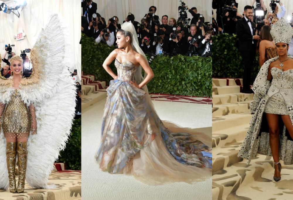 Met Gala 2018: Katy Perry con le ali, Ariana Grande con la Cappella Sistina e Rihanna in versione papessa