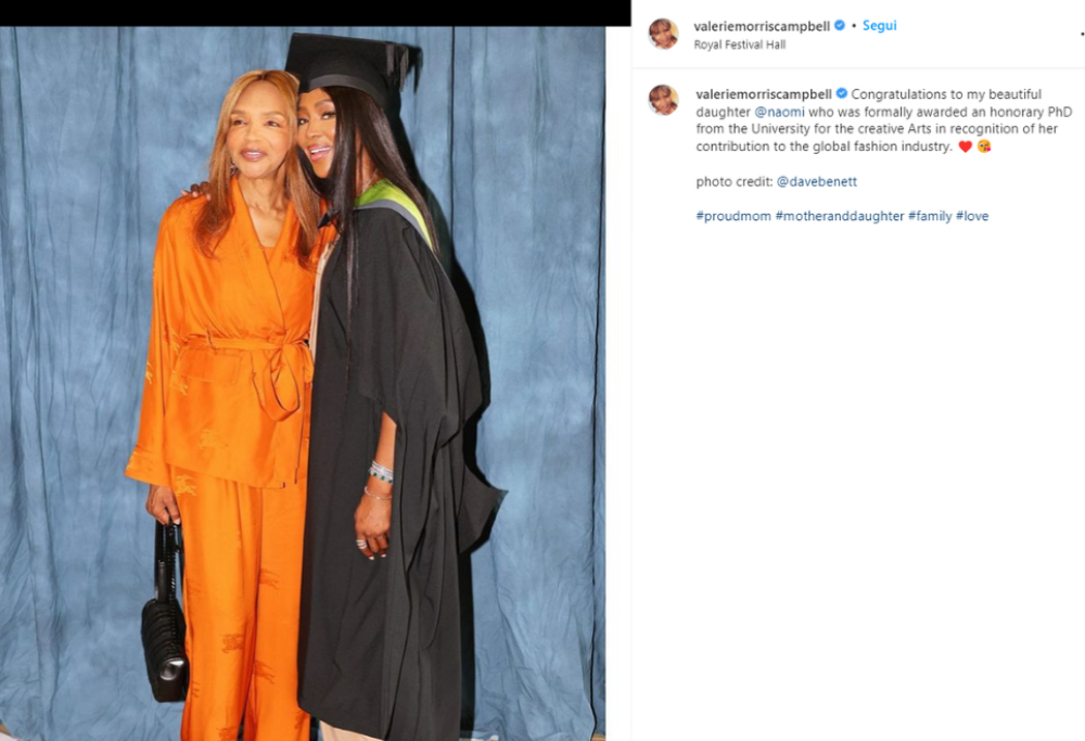 Naomi Campbell diventa dottoressa honoris causa alla University for the Creative Arts