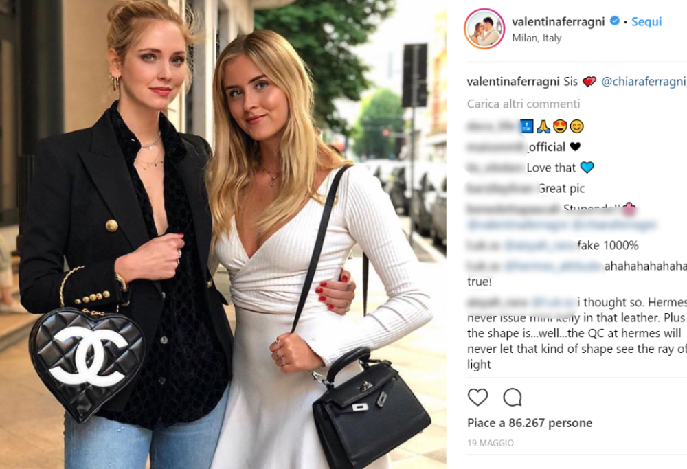 Valentina Ferragni criticata per una borsa di Hermes che sarebbe falsa