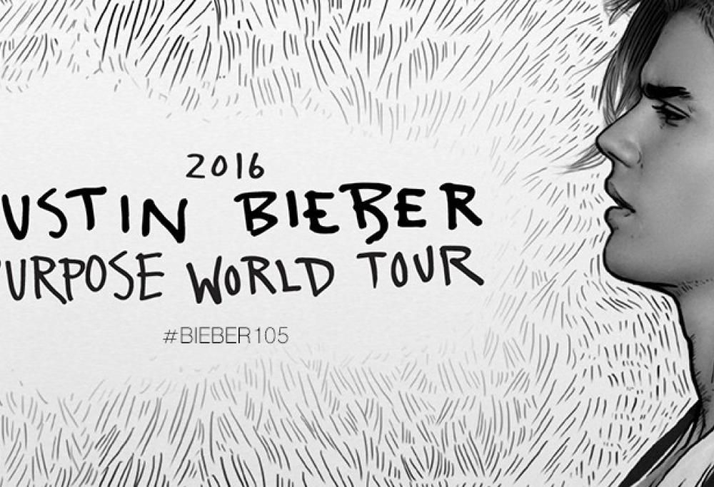 Justin Bieber: Radio 105 Radio Ufficiale del “Purpose World Tour”