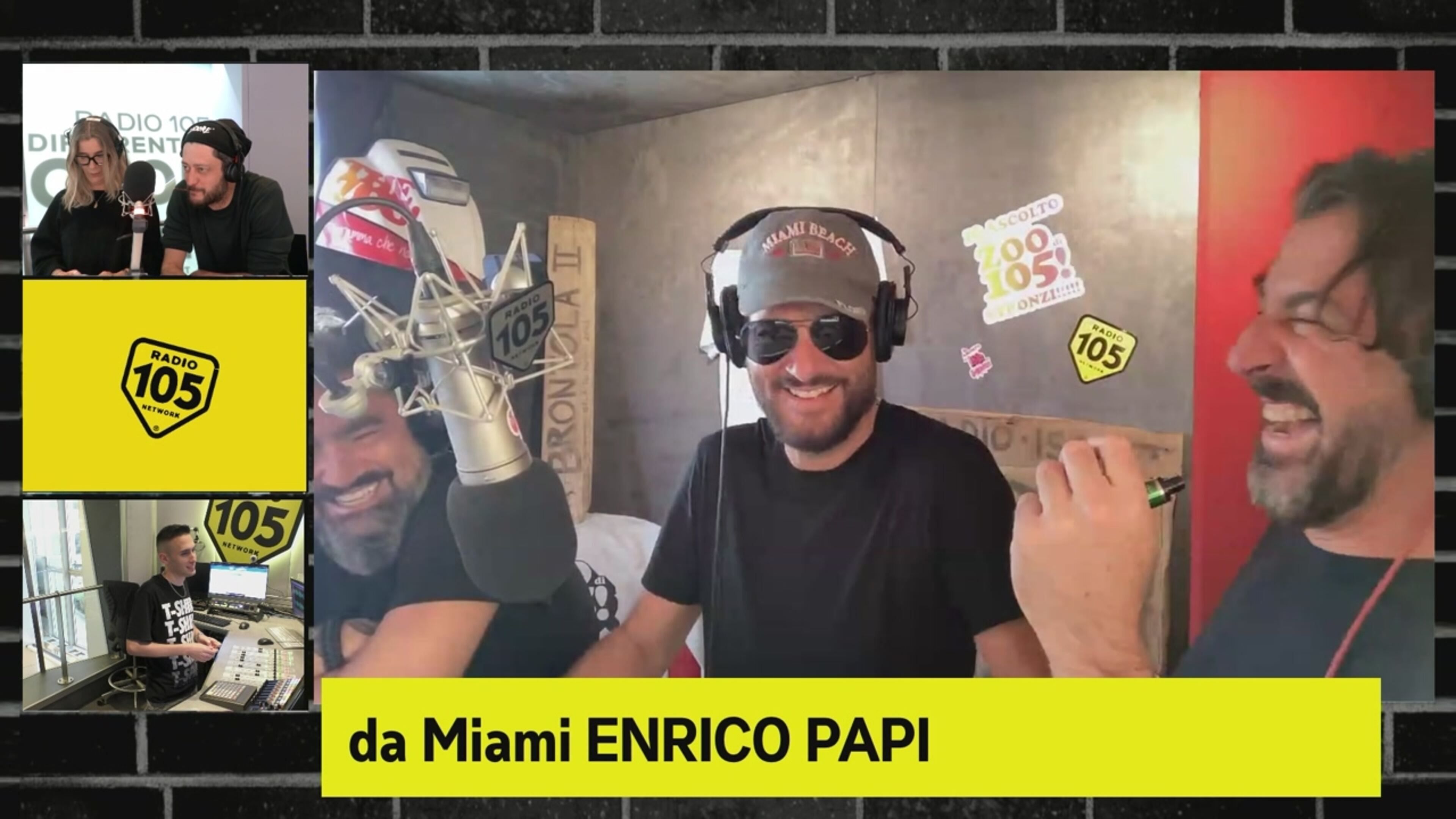 Enrico Papi in diretta a Miami con Paolo Noise e Marco Mazzoli