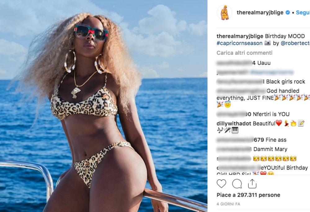 Mary J. Blige compie 48 anni e sfoggia un bikini da urlo: ecco le foto