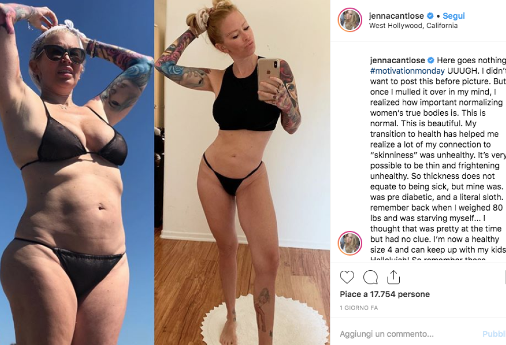L’ex pornostar Jenna Jameson ha perso 36kg: ecco le foto prima e dopo