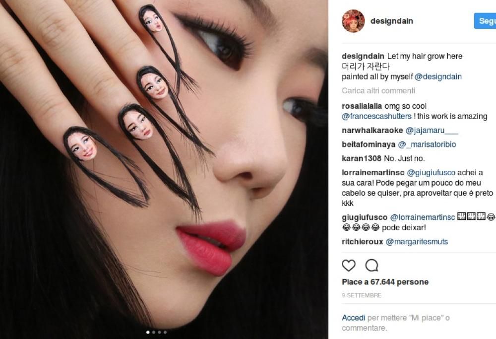 Unghie con capelli: la nuova folle idea della nail art