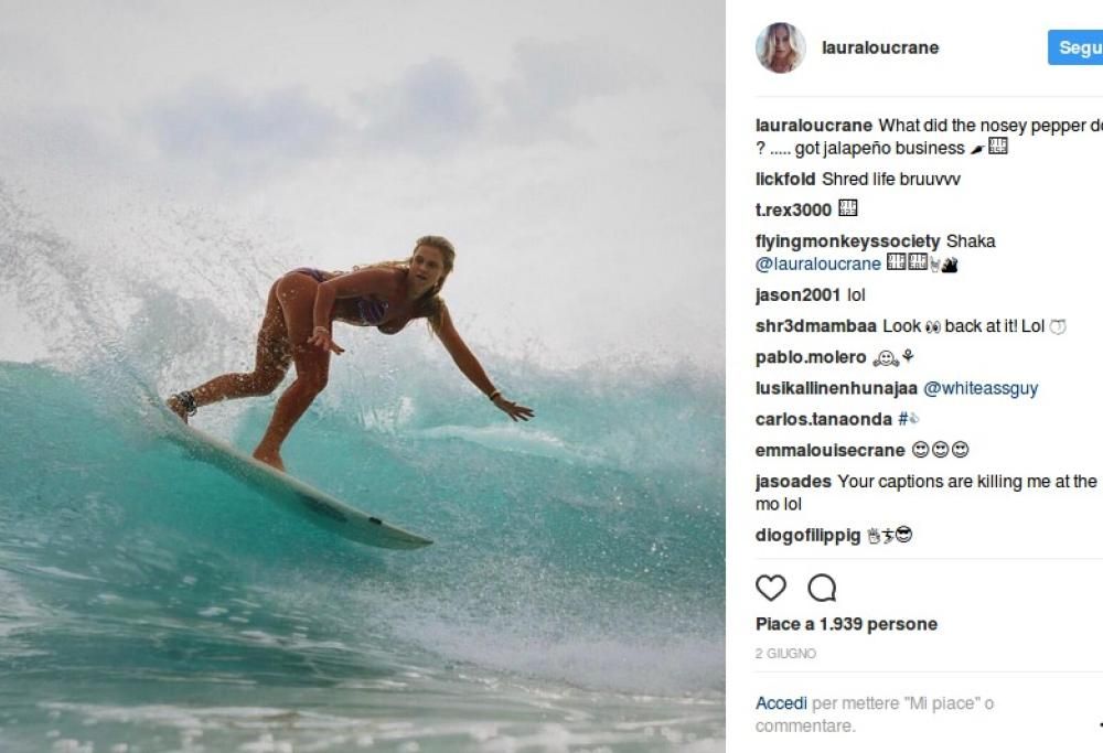 Surfer e modella: ecco la vita da sogno di Laura Crane