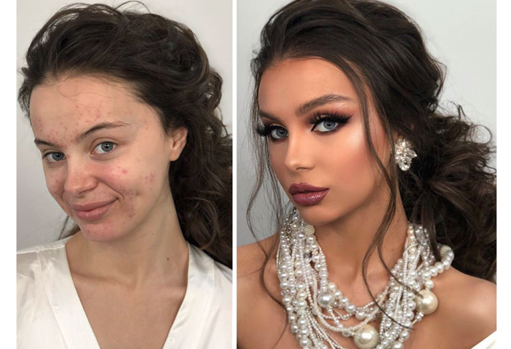 L’incredibile trasformazione delle spose prima e dopo il trucco