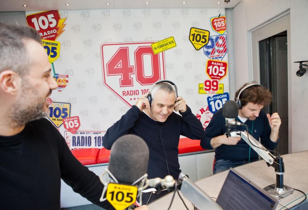 Carlo Conti, Giorgio Panariello e Leonardo Pieraccioni a 105 all’Una: guarda le foto