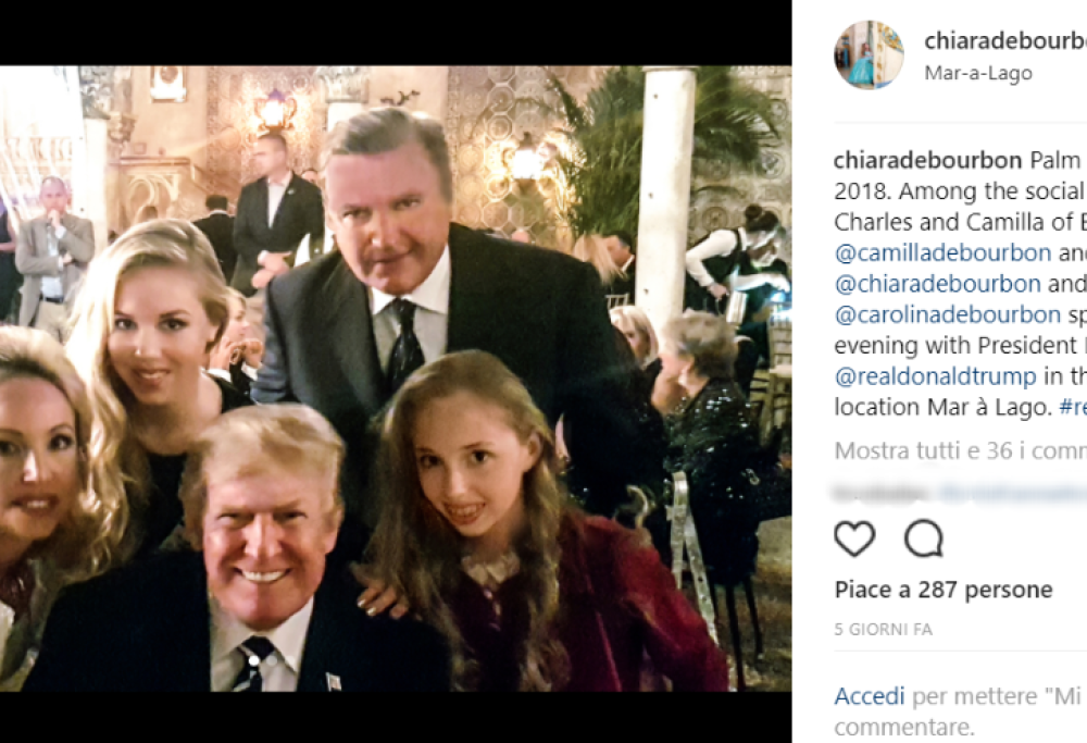 Trump accoglie i discendenti dei Borbone e sui social parte l’ironia