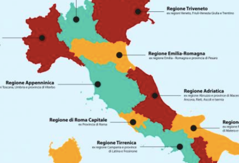 Come sarebbe l’Italia se avesse solo 12 regioni? La proposta politica venne fatta nel 2012