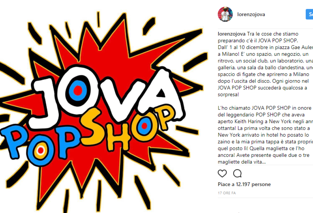 Jovanotti apre un negozio temporaneo in centro a Milano
