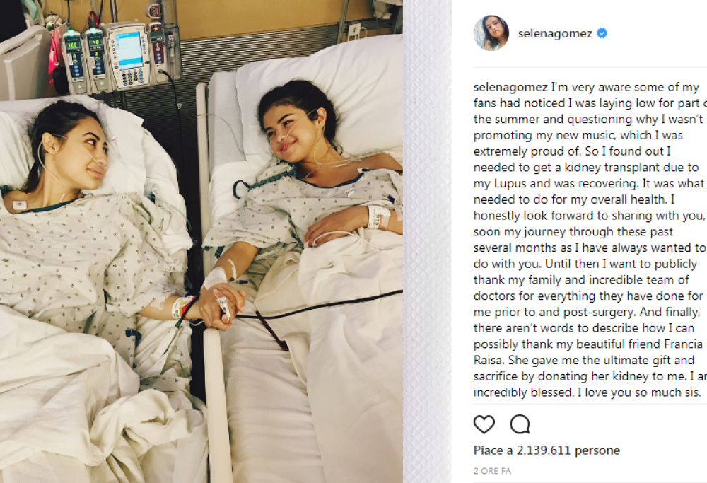 Selena Gomez e Francia Raisa raccontano la storia del trapianto