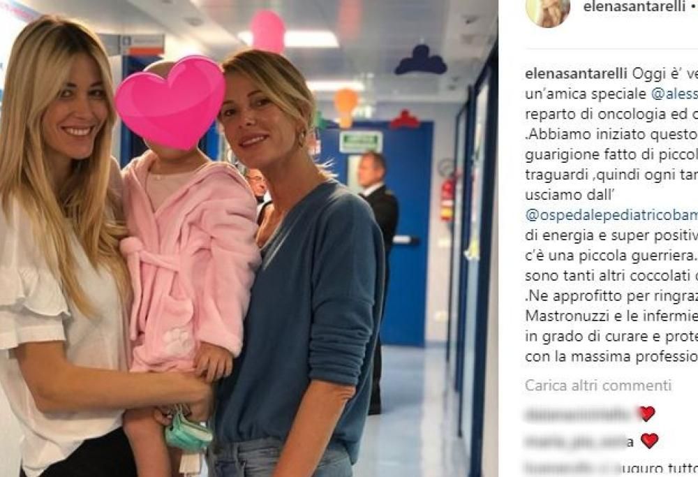 Alessia Marcuzzi in ospedale con Elena Santarelli e suo figlio: “Sei una guerriera, Jack un portento”